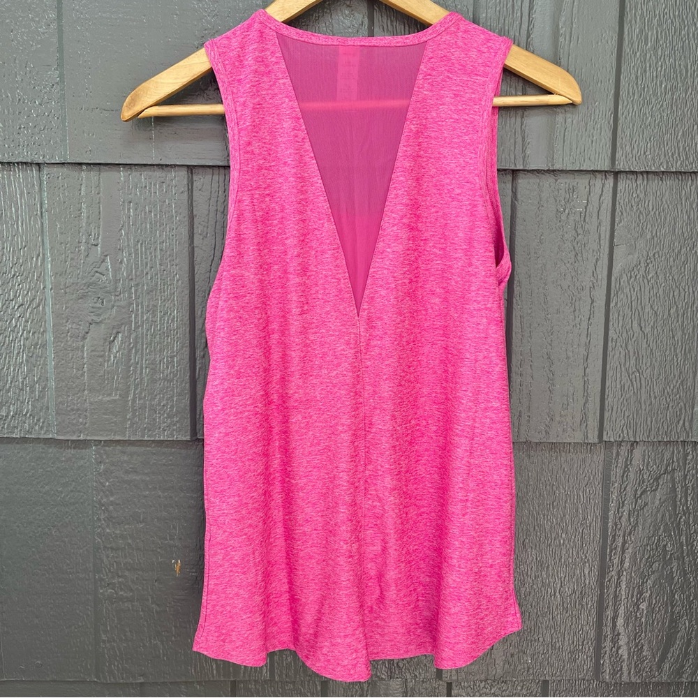 Marika Heathered Pink Mesh Back Active Dry Wick Tank Top - Picture 2 of 5